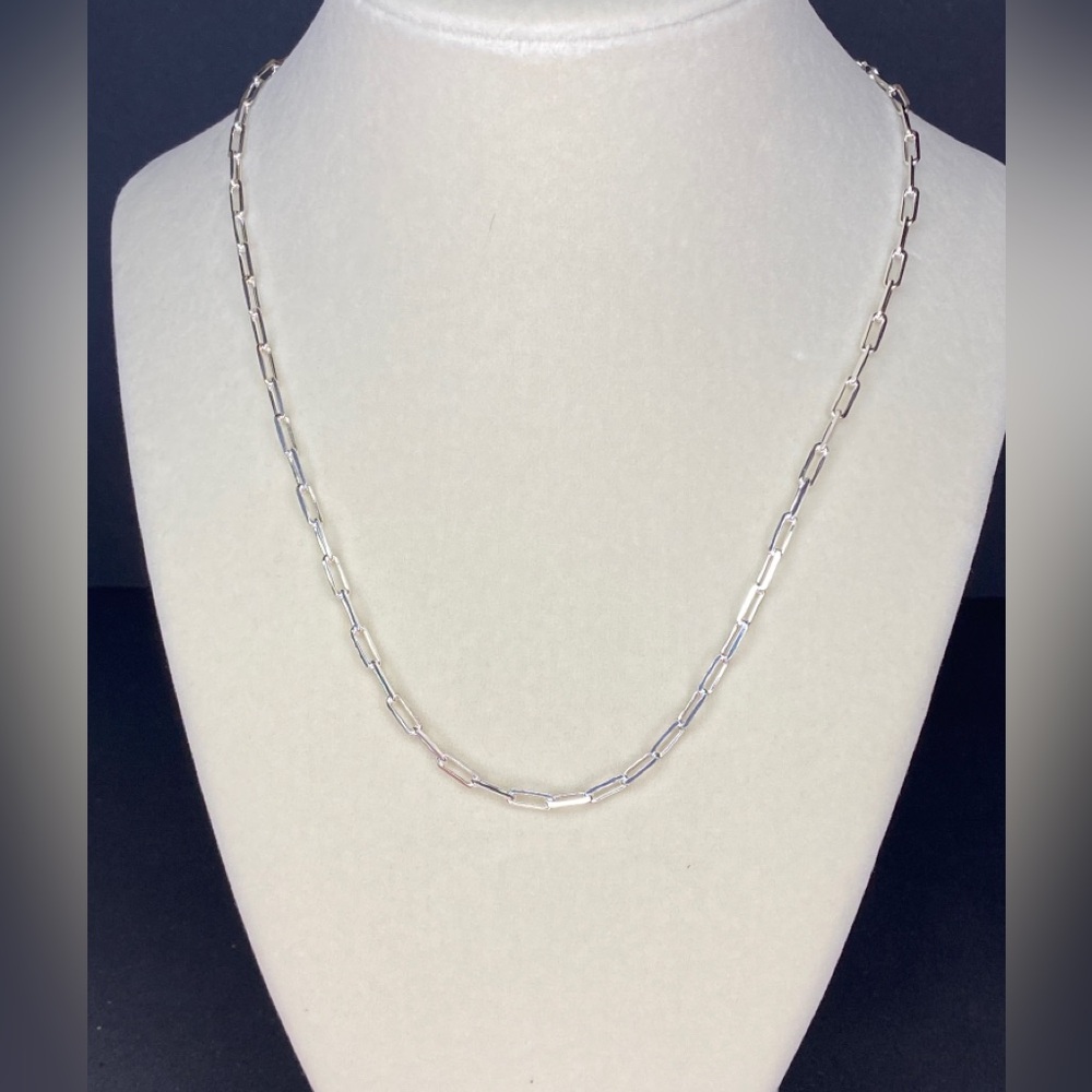 18” 4mm 925 Sterling silver Paperclip Necklace 7grams of silver